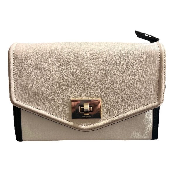 NWT KATE SPADE WALTER PLACE NIKKI CREAM and BEIGE  CROSSBODY REMOVABLE STRAP - Picture 1 of 7